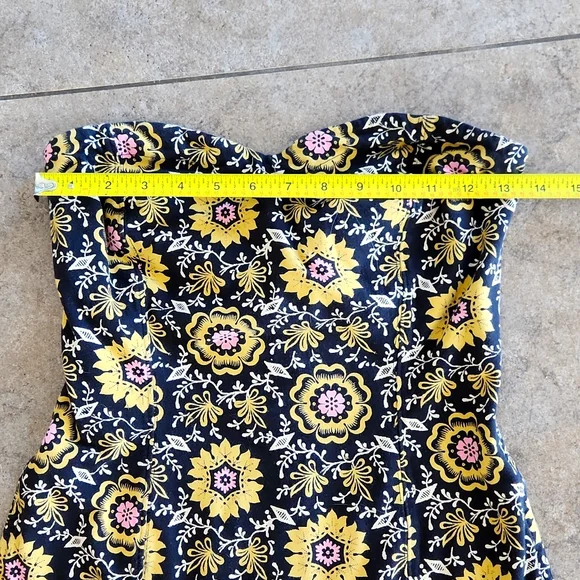 Free People Black Floral Strapless Top - Picture 6 of 10